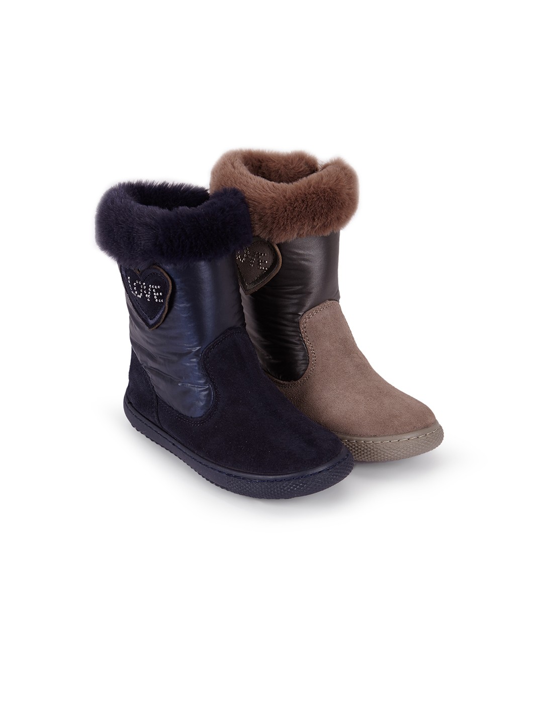 BOTA PARA NIÑA COMBINADA PIEL SERRALE CAÑA TEXTIL LOVE