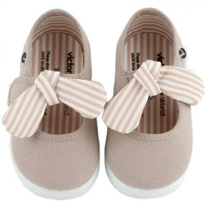 Merceditas Lona Velcro con Lazo Victoria