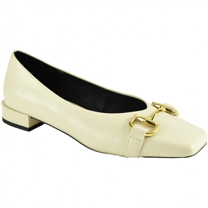 Salón de Tacón Bajo Piel Hebilla Azarey