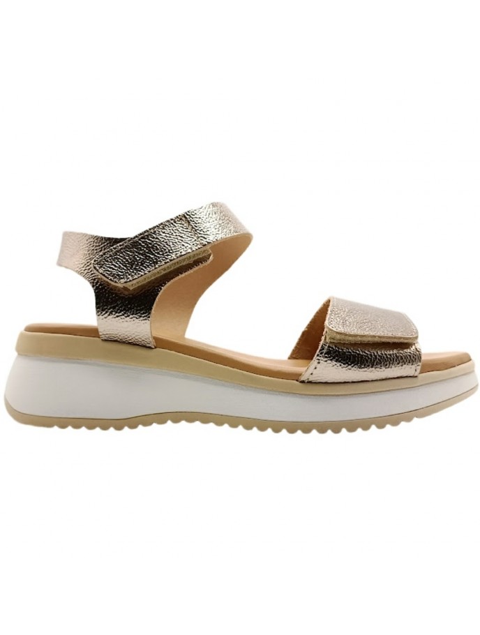 Sandalias Soft Piel Velcros Cuña Mujer