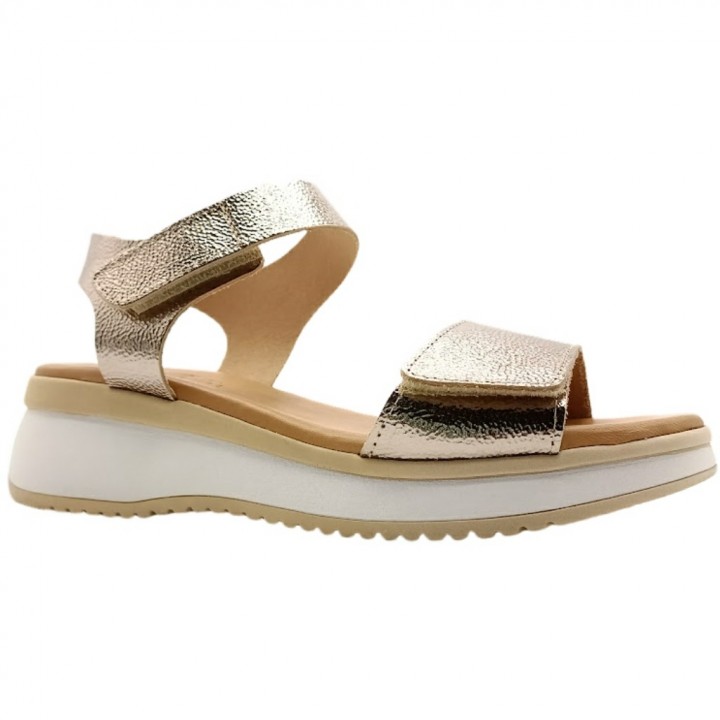 Sandalias Soft Piel Velcros Cuña Mujer