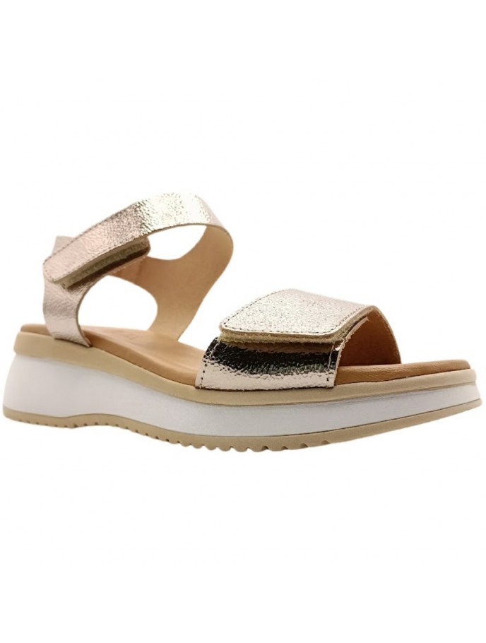 Sandalias Soft Piel Velcros Cuña Mujer