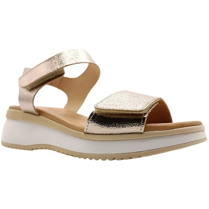 Sandalias Soft Piel Velcros Cuña Mujer