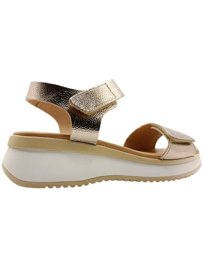 Sandalias Soft Piel Velcros Cuña Mujer