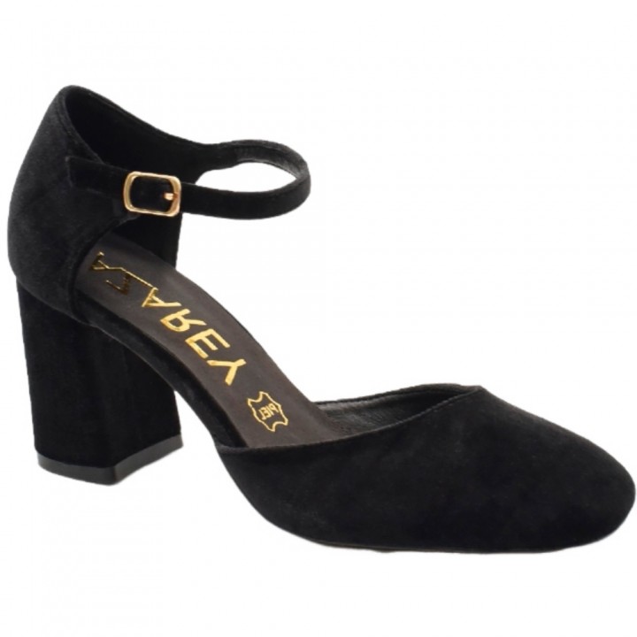 Salón con Tacón punta redonda Terciopelo Azarey