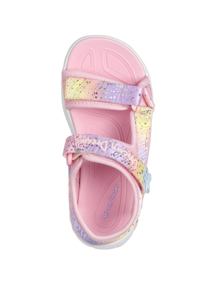 Sandalias Velcro Luz Glitter Unicornio Skechers