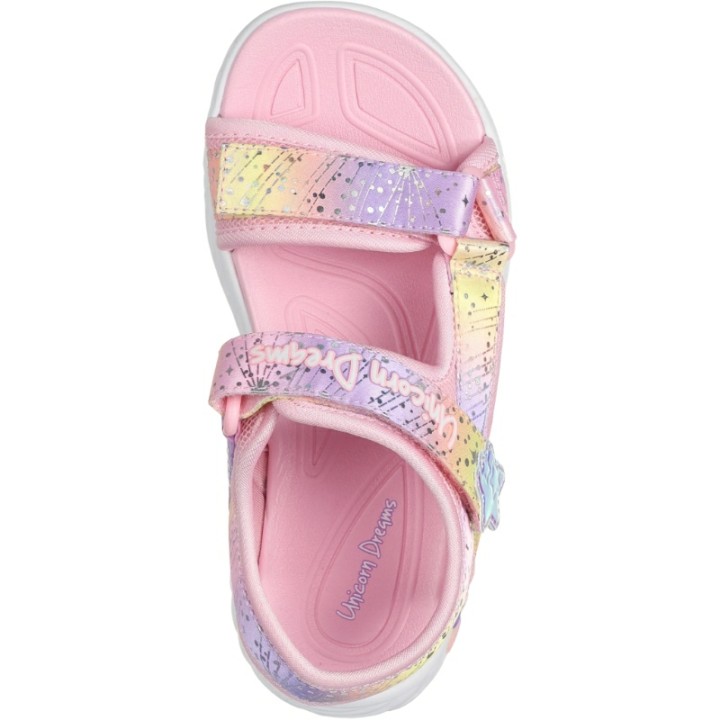 Sandalias Velcro Luz Glitter Unicornio Skechers