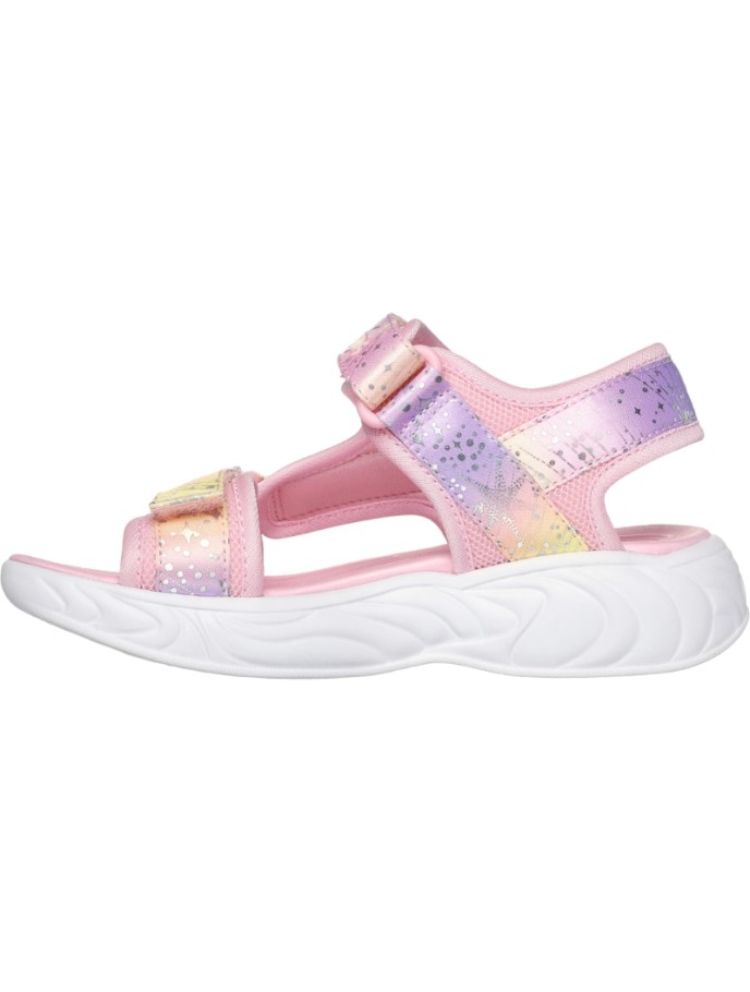 Sandalias Velcro Luz Glitter Unicornio Skechers