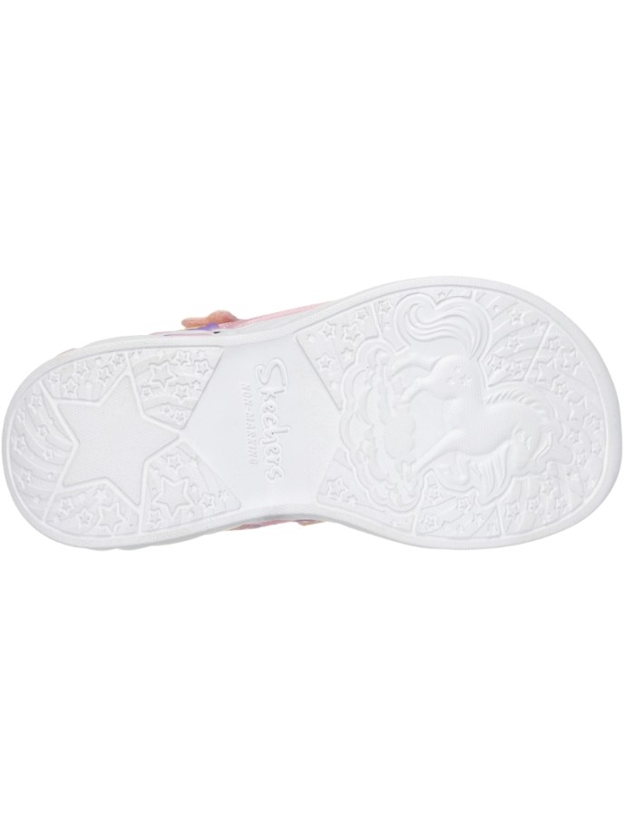 Sandalias Velcro Luz Glitter Unicornio Skechers