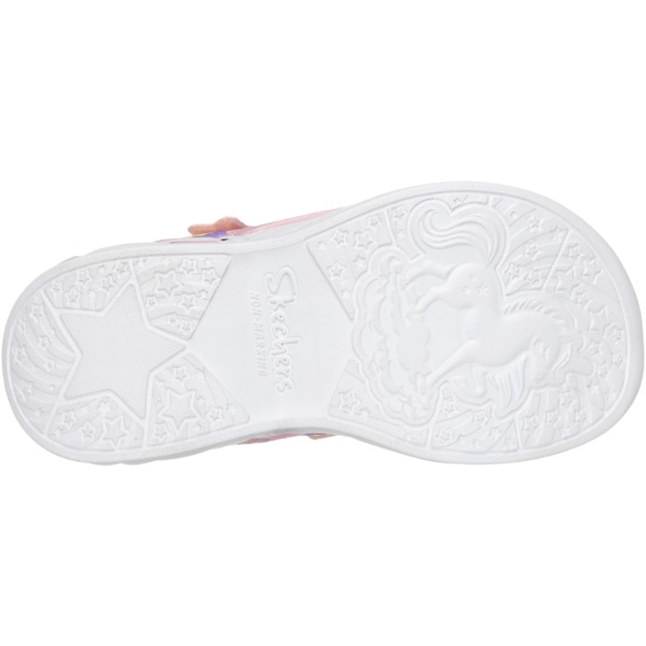 Sandalias Velcro Luz Glitter Unicornio Skechers