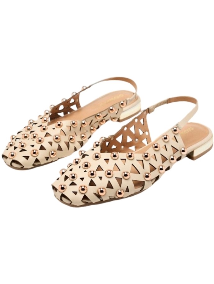 Bailarina Mules Tachas Piel Picada GIOSEPPO