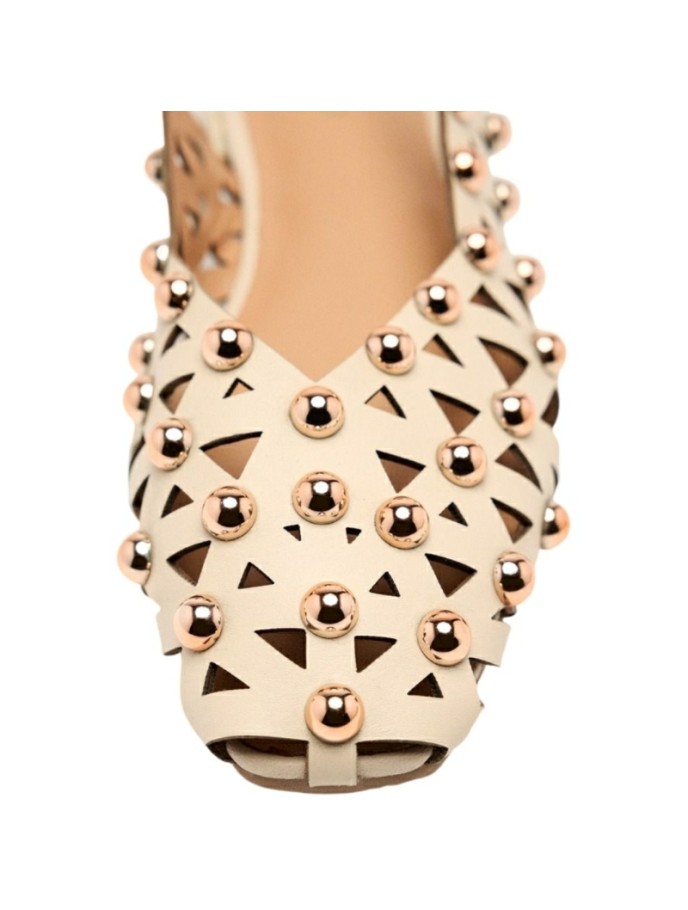 Bailarina Mules Tachas Piel Picada GIOSEPPO