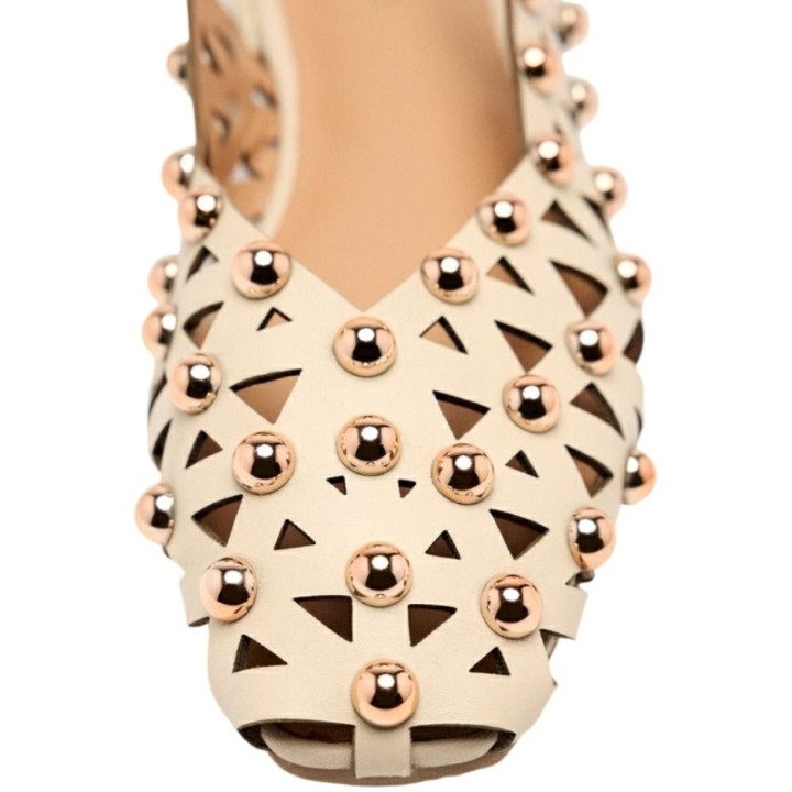 Bailarina Mules Tachas Piel Picada GIOSEPPO