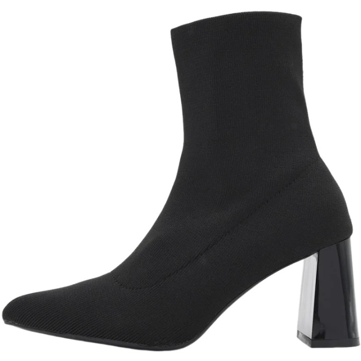 Botín Estilo Calcetín Elástico con Tacón Nyrex