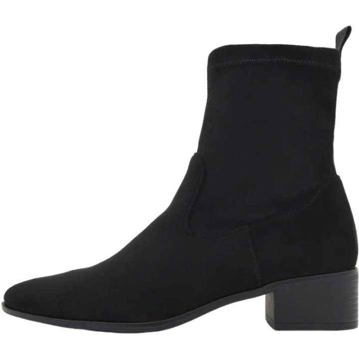 Botín Serraje Elástico con Tacón Bajo Nyrex