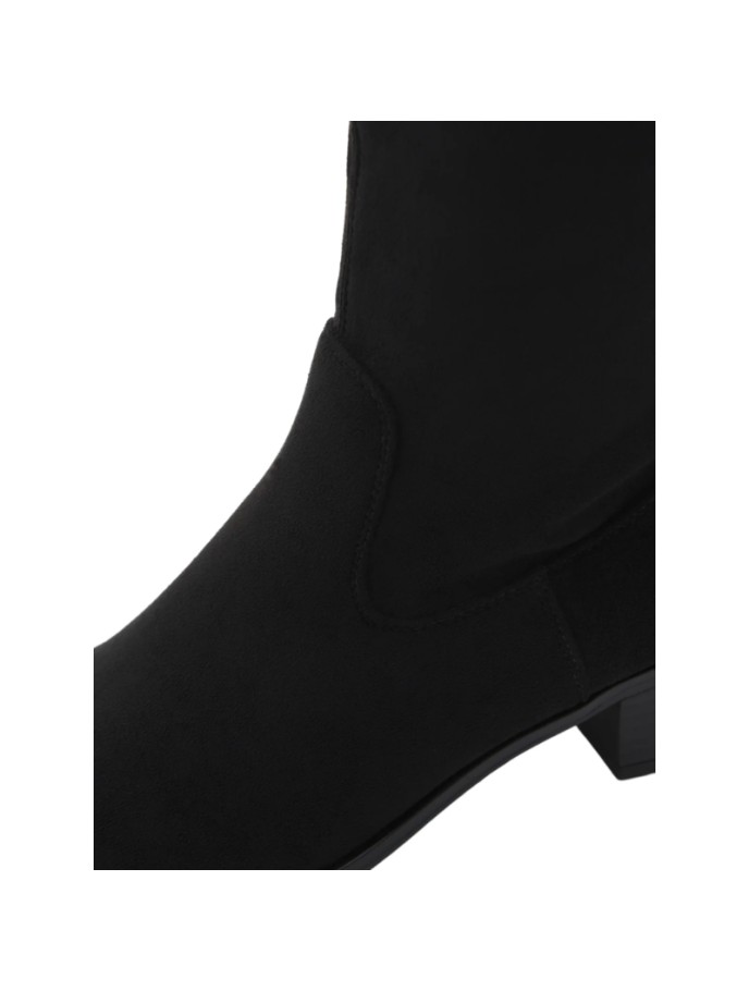 Botín Serraje Elástico con Tacón Bajo Nyrex