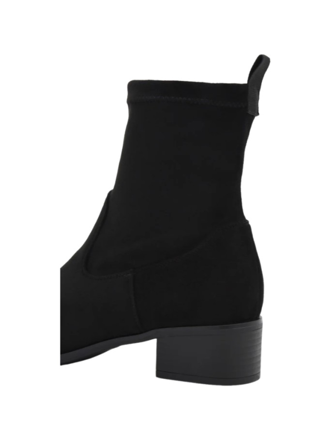 Botín Serraje Elástico con Tacón Bajo Nyrex