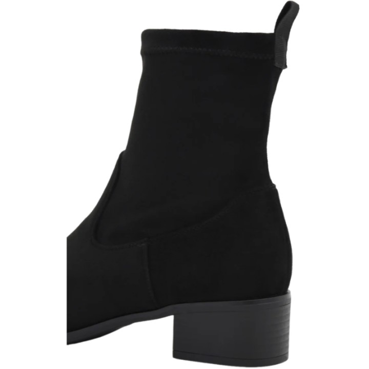 Botín Serraje Elástico con Tacón Bajo Nyrex