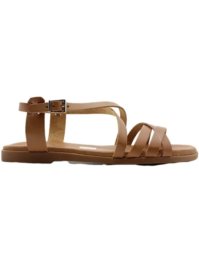 Sandalia de Piel Tiras Trenzado Acolchada