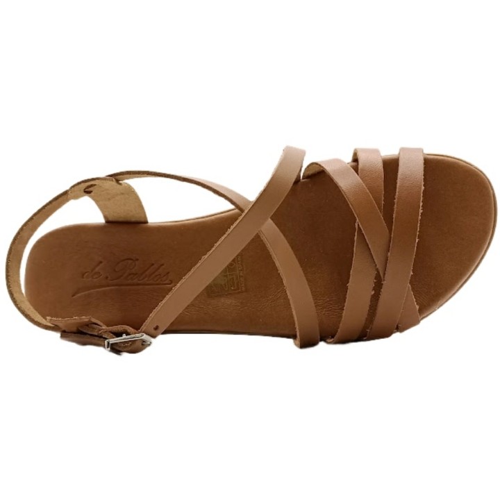 Sandalia de Piel Tiras Trenzado Acolchada
