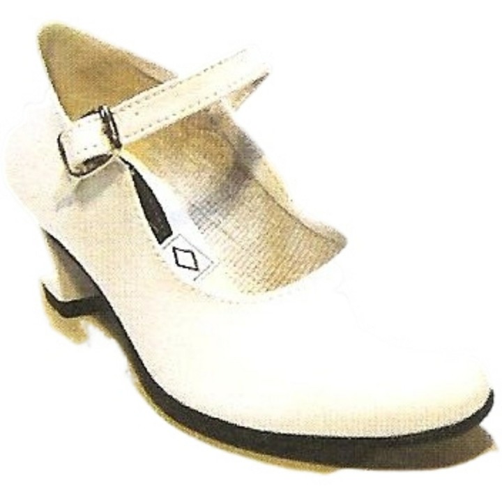 Zapato de Flamenca Blanco Sevillana Made in Spain
