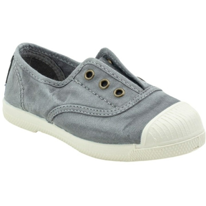 Bambas Elásticas niños lona lavada Natural World