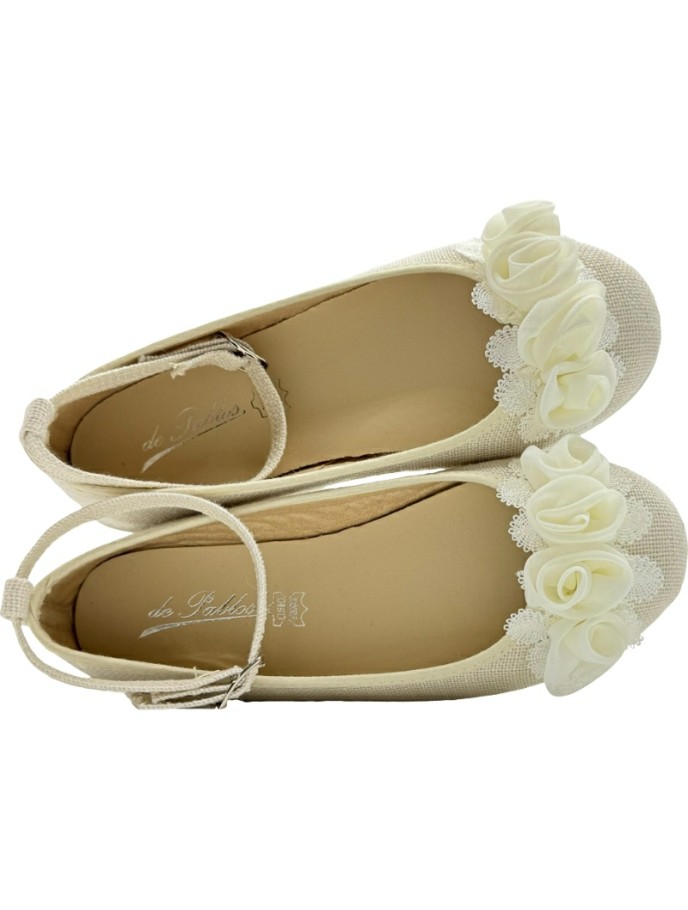 Bailarinas de Lino con pulsera y flor De Pablos