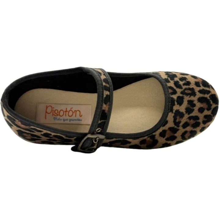 Merceditas Niña Terciopelo Escotada Animal Print