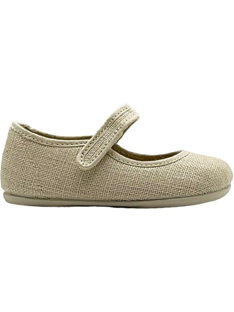 Merceditas de niña Barefoot Lino Velcro DePablos