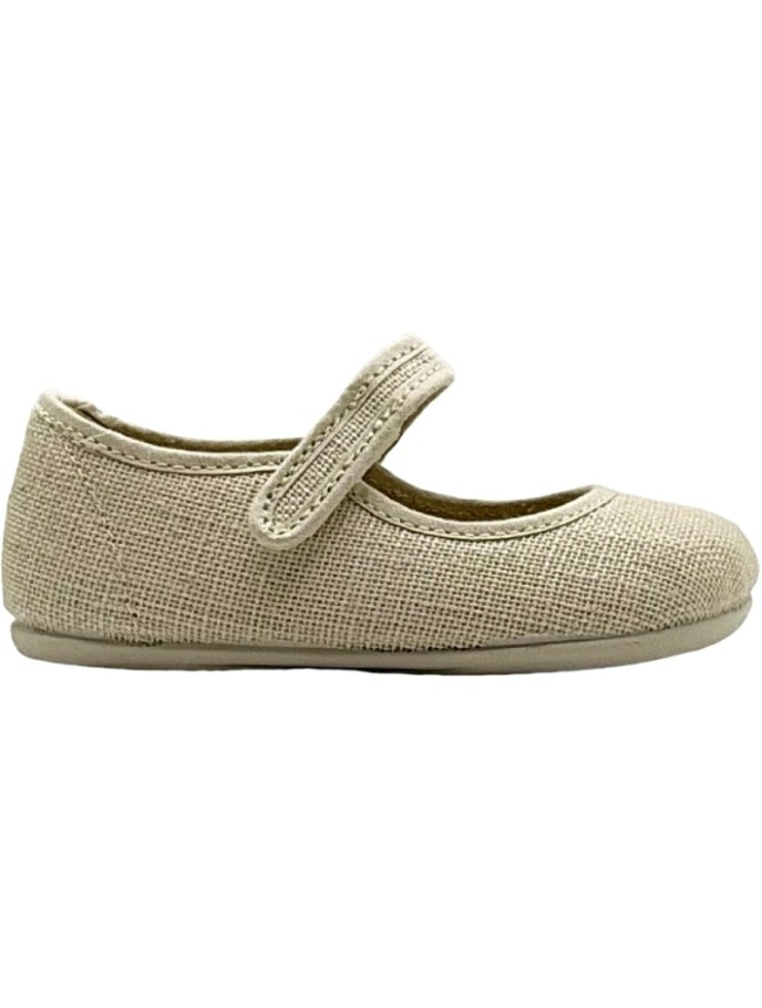 Merceditas de niña Barefoot Lino Velcro DePablos