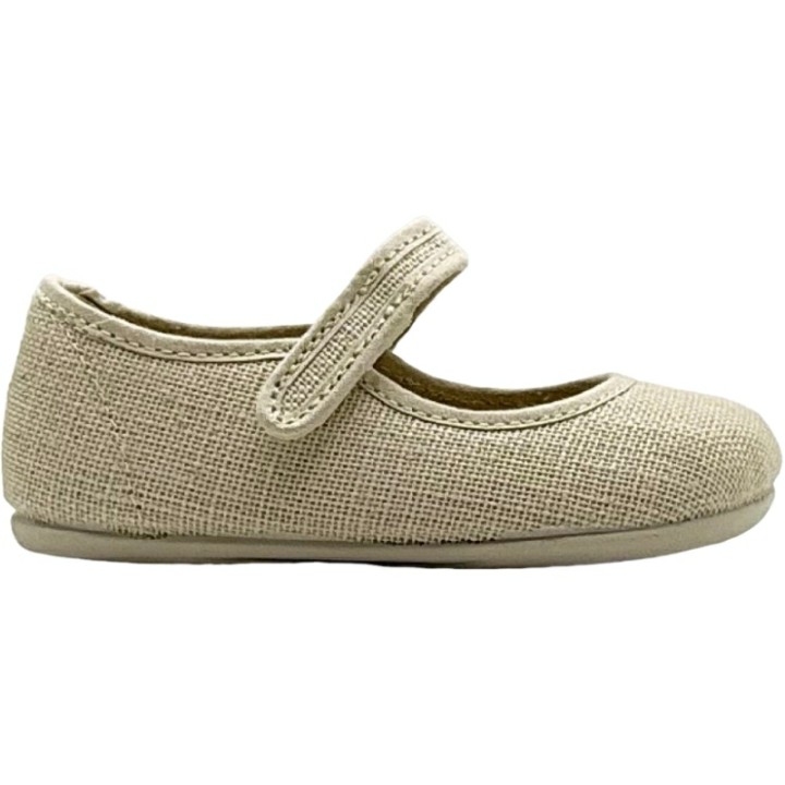 Merceditas de niña Barefoot Lino Velcro DePablos