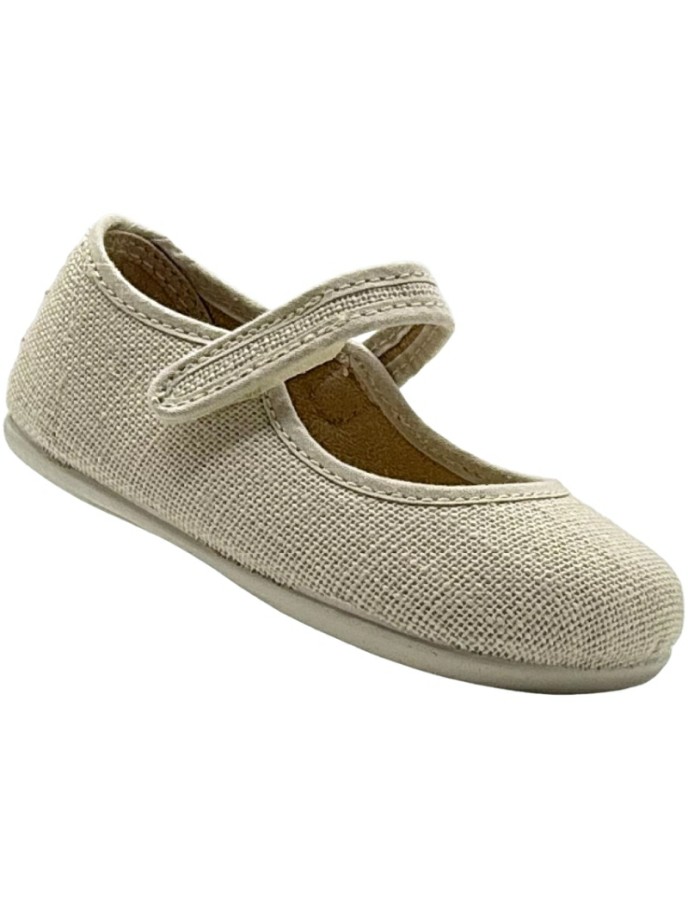 Merceditas de niña Barefoot Lino Velcro DePablos