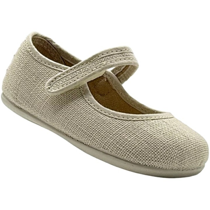 Merceditas de niña Barefoot Lino Velcro DePablos