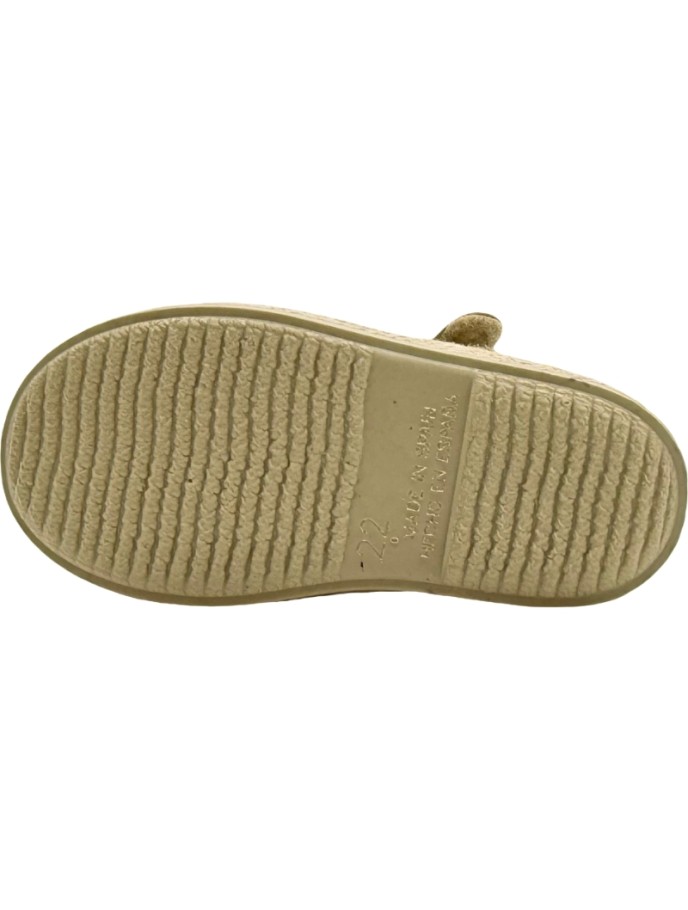 Sandalia pepito de lino con velcro Tokolate