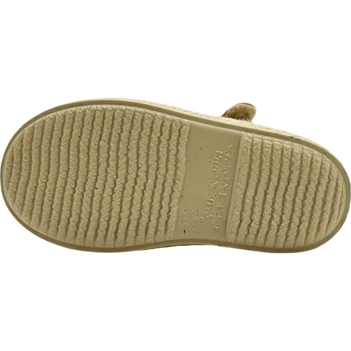 Sandalia pepito de lino con velcro Tokolate