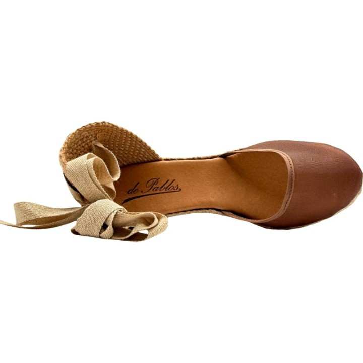 Alpargatas con cintas cuña rejilla nylon De Pablos