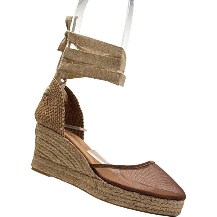 Alpargatas con cintas cuña rejilla nylon De Pablos