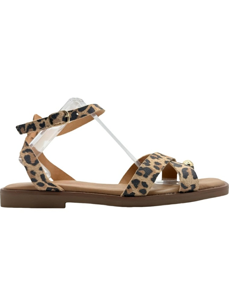 Sandalias Estampadas de Piel con Adorno De Pablos