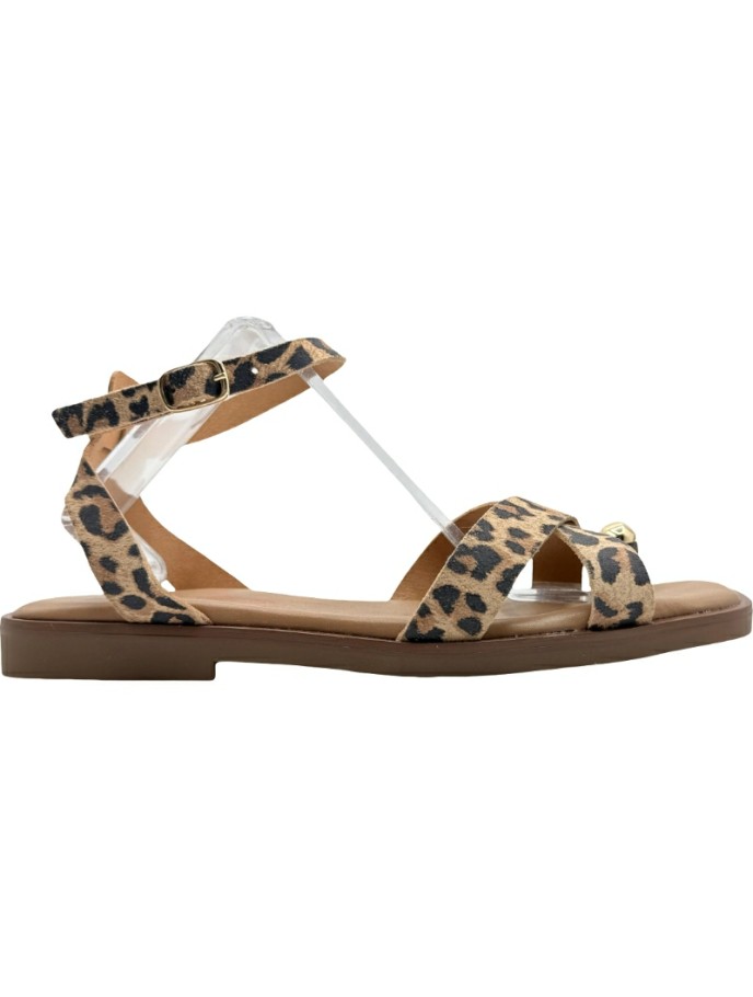 Sandalias Estampadas de Piel con Adorno De Pablos
