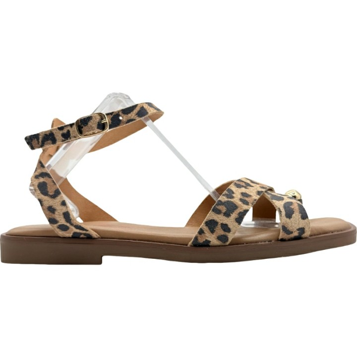 Sandalias Estampadas de Piel con Adorno De Pablos