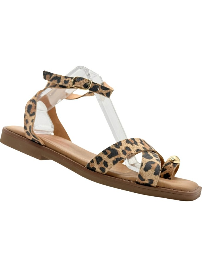 Sandalias Estampadas de Piel con Adorno De Pablos
