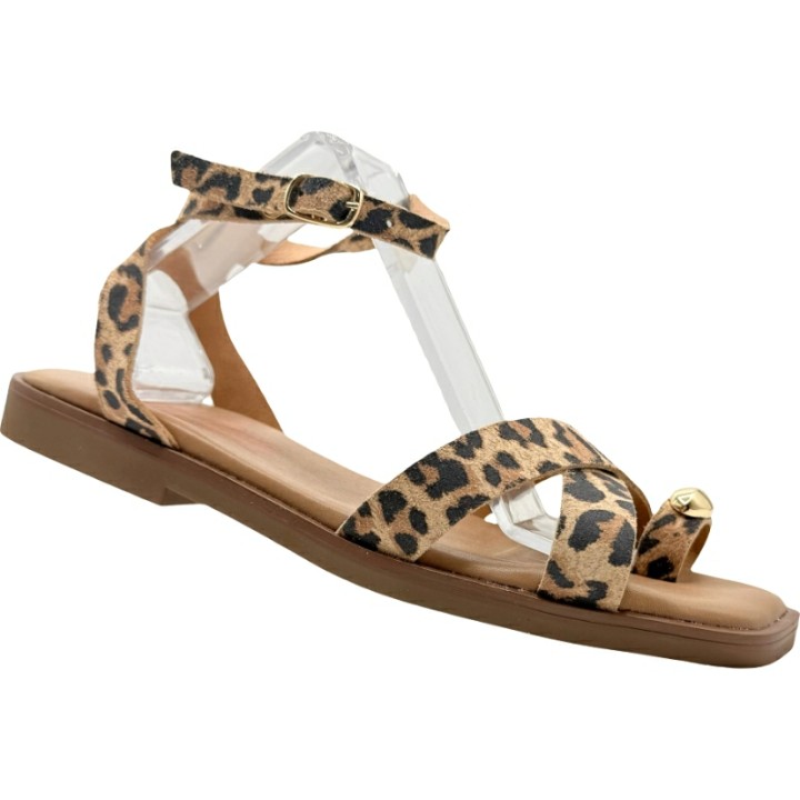 Sandalias Estampadas de Piel con Adorno De Pablos