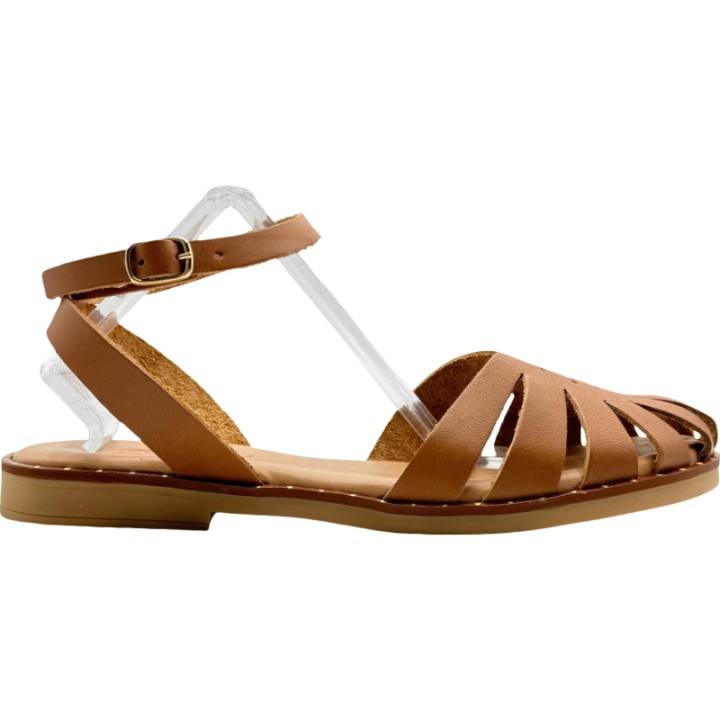 Sandalias piel tiras acolchada plana De Pablos