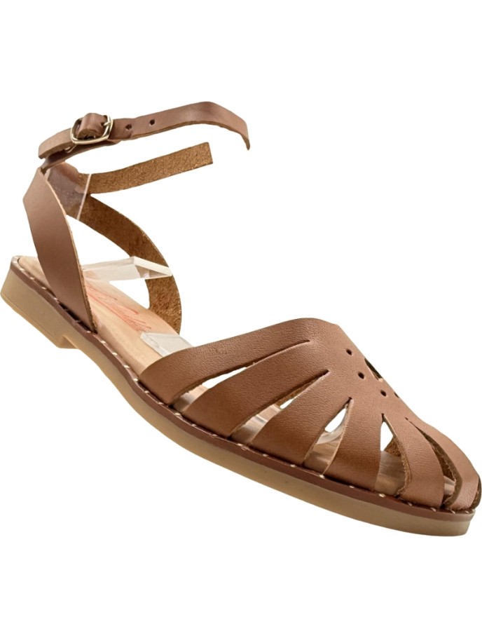 Sandalias piel tiras acolchada plana De Pablos