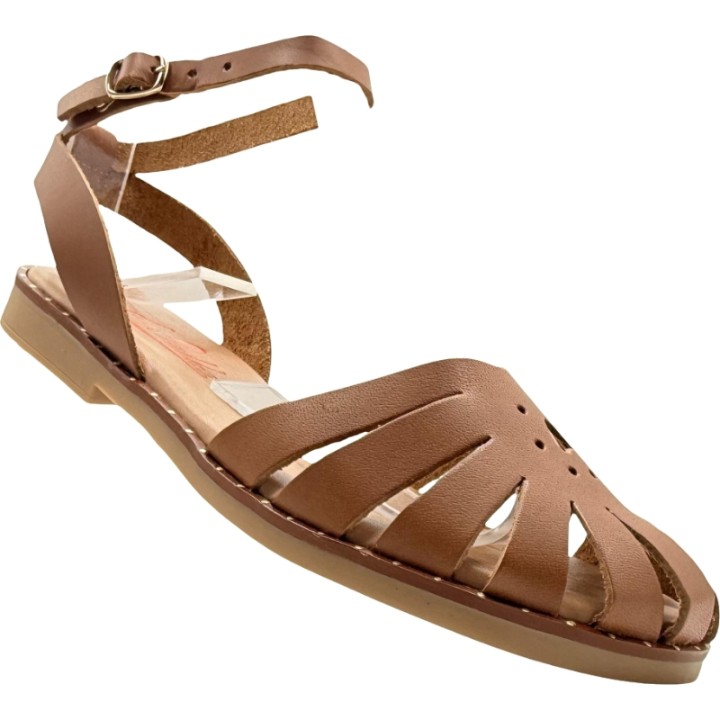 Sandalias piel tiras acolchada plana De Pablos