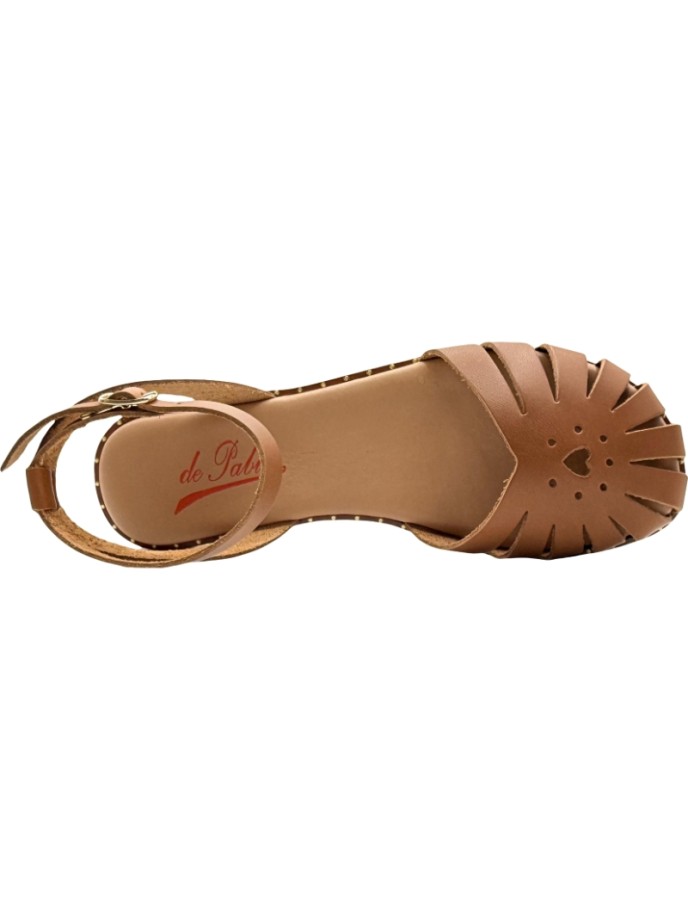 Sandalias piel tiras acolchada plana De Pablos