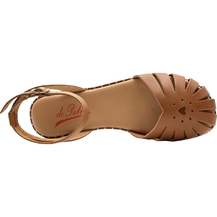 Sandalias piel tiras acolchada plana De Pablos