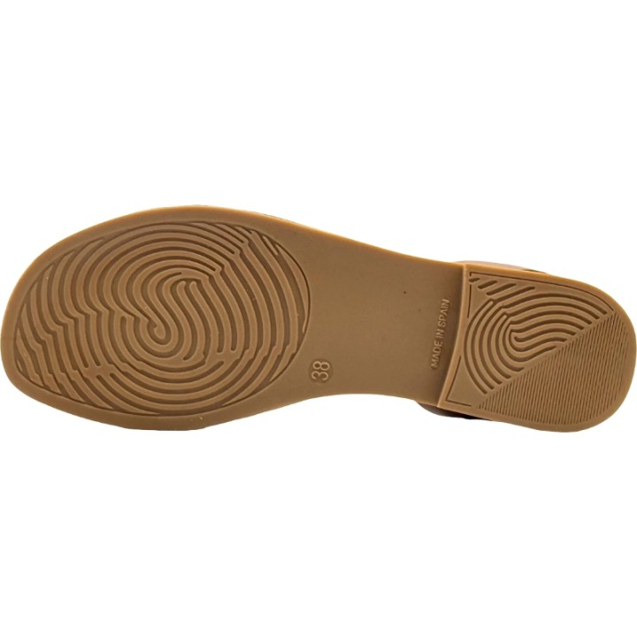 Sandalias piel tiras acolchada plana De Pablos