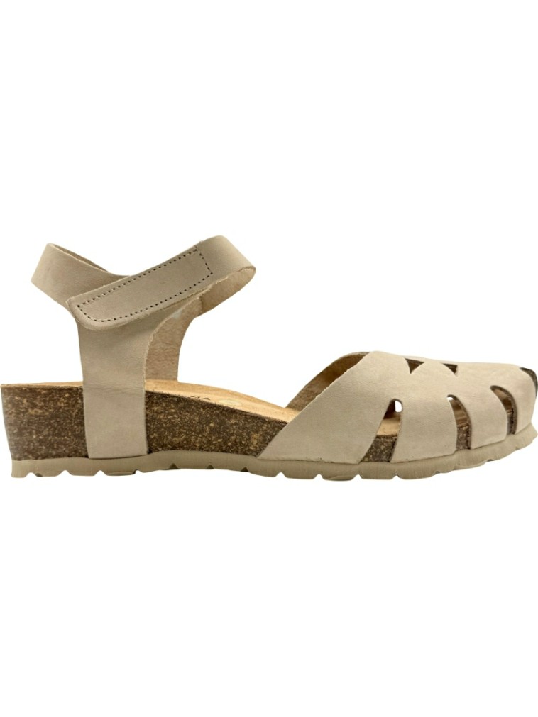Sandalias de Piel con Cuña Bio Cerrada De Pablos