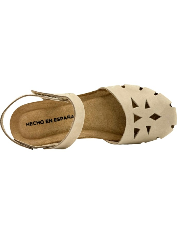 Sandalias de Piel con Cuña Bio Cerrada De Pablos